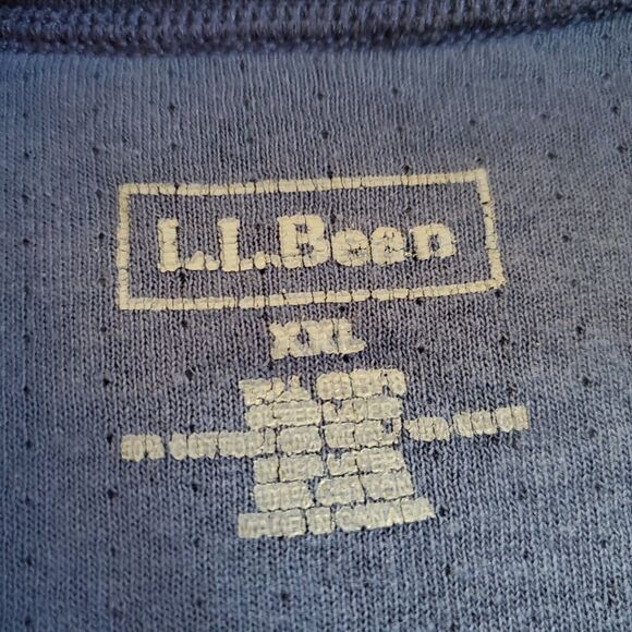 LL Bean Shirt Mens 2XL XXL Blue Gray Lined Wool River Driver Base Layer - Picture 7 of 11